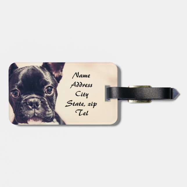 French Bulldog Luggage Tag (Back Horizontal)