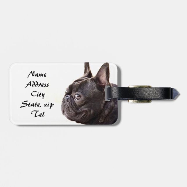 French Bulldog Luggage Tag (Back Horizontal)