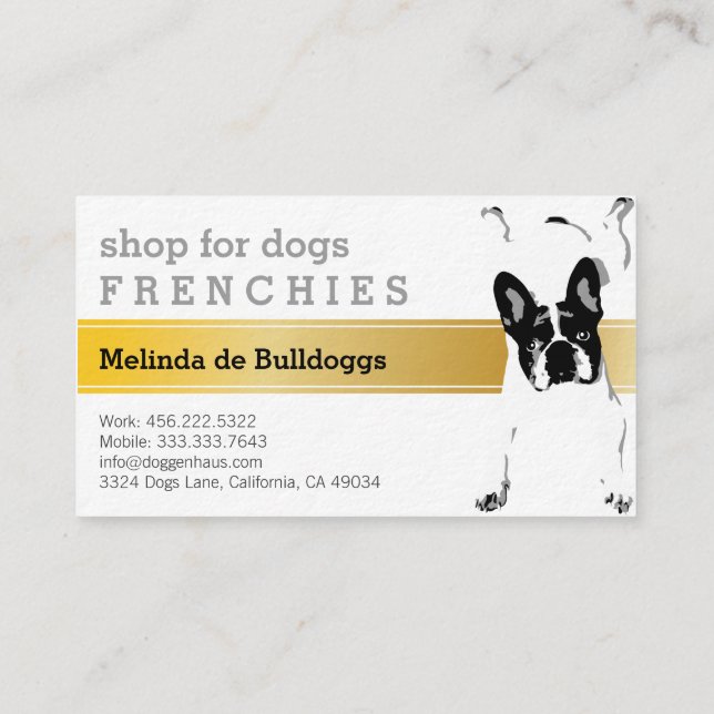 French Bulldog luxe Business Card (Back)