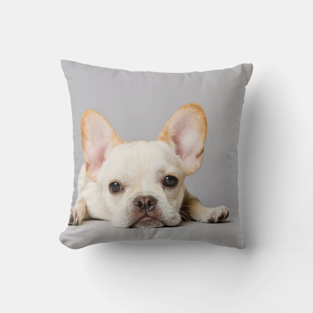 French Bulldog Lying Down Throw Pillow (Front)