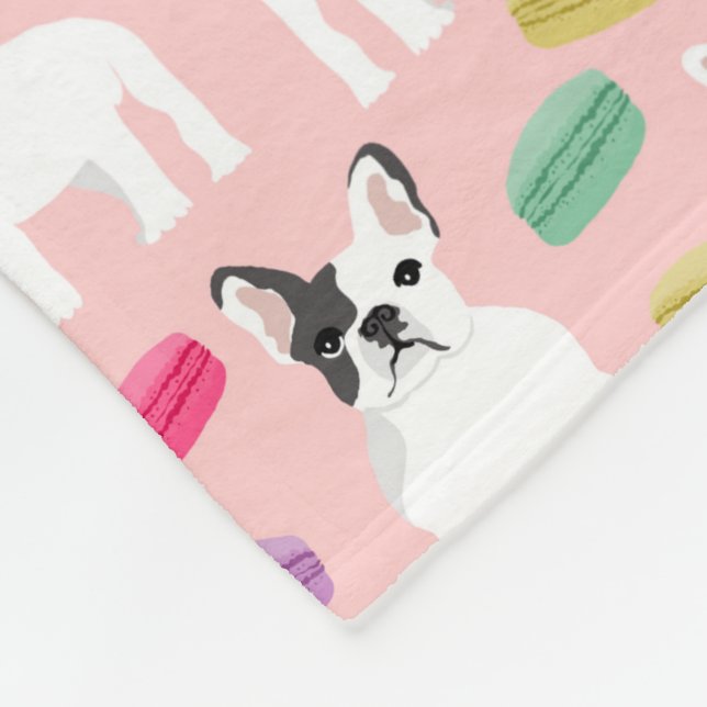 French Bulldog macarons - cute sweets blanket (Corner)