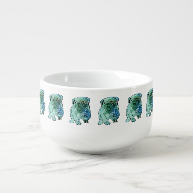 French Bulldog Mandala Art Soup Mug (Front)