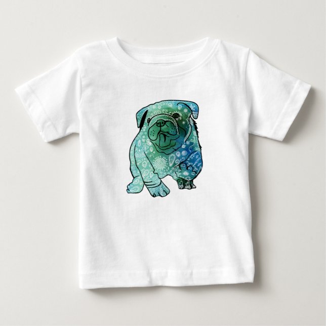 French Bulldog Mandala Baby Fine Jersey T-Shirt (Front)