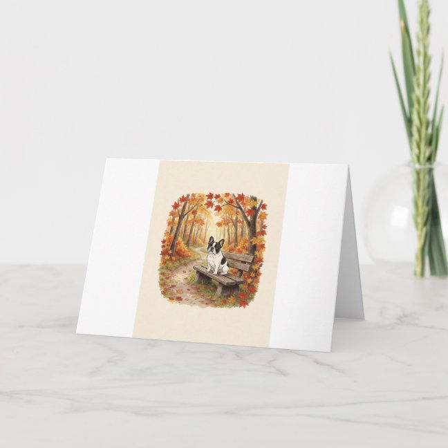 French Bulldog Maple forest path Greeting Card