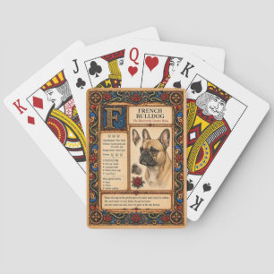 French Bulldog, Medieval Bestiary Art Poker Cards