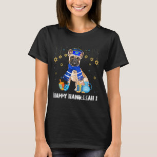 French Bulldog Menorah Hat Happy Chanukah Hanukkah T-Shirt