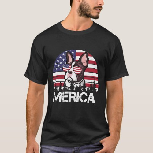 french bulldog Merica 4th of July Dog Shirt Funny