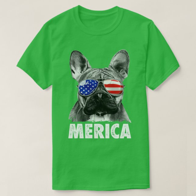 French Bulldog Merica 4th of July for Men Women Bo T-Shirt (Design Front)
