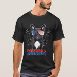 French Bulldog Merica Sunglasses Usa Flag T-Shirt<br><div class="desc">French Bulldog Merica Sunglasses Usa Flag</div>