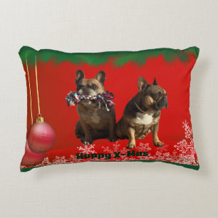 French Bulldog Merry Christmas Bulldog Accent Pillow