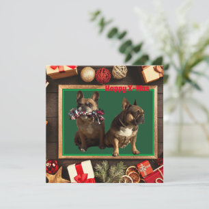 French Bulldog Merry Christmas Bulldog Card