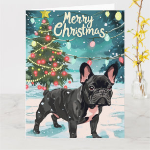 French Bulldog Merry Christmas Card