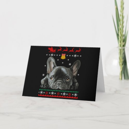 French Bulldog  Merry Christmas With Frenchie Card