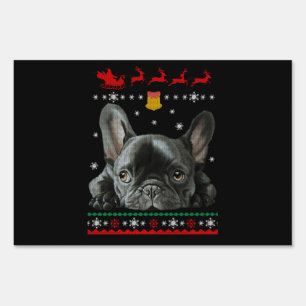 French Bulldog Merry Christmas With Frenchie Sign