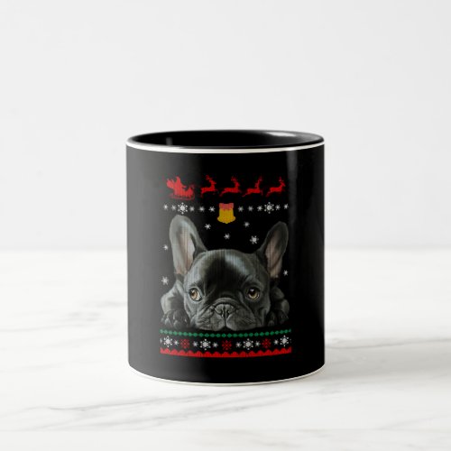 French Bulldog  Merry Christmas With Frenchie Two_Tone Coffee Mug