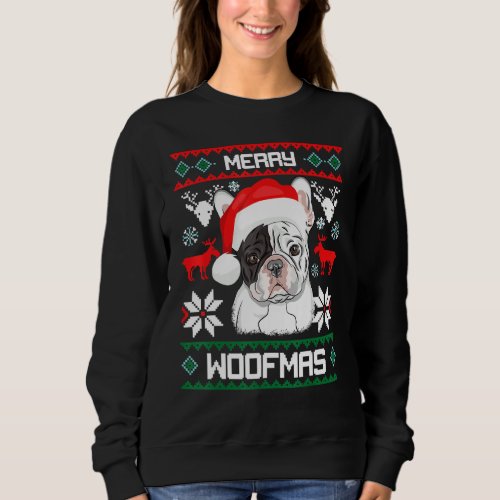 French Bulldog Merry Woofmas  Christmas Xmas Frenc Sweatshirt