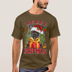 French Bulldog Merry Xmas Woofmas Xmas Lights Sant T-Shirt