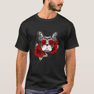 French Bulldog Mexican Sugar Skull Halloween T-Shirt