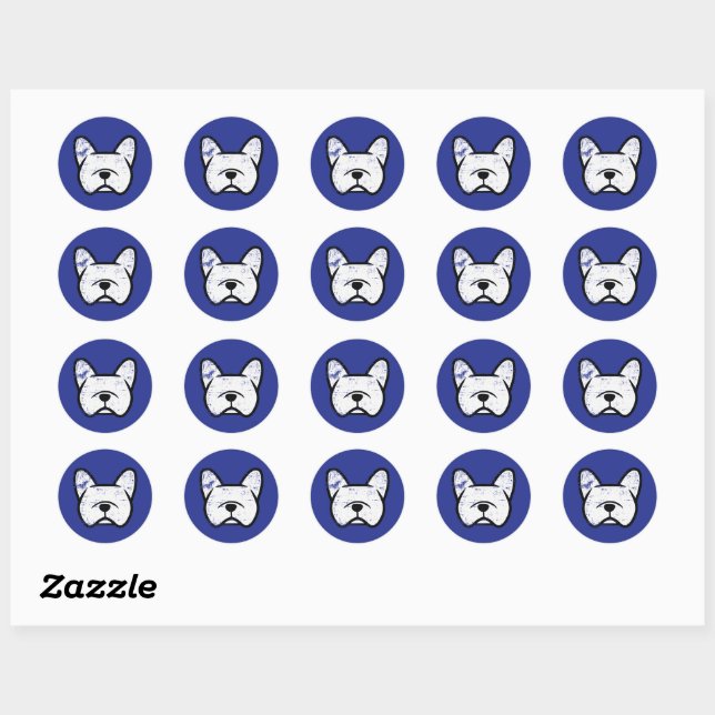 French Bulldog mini Classic Round Sticker (Sheet)