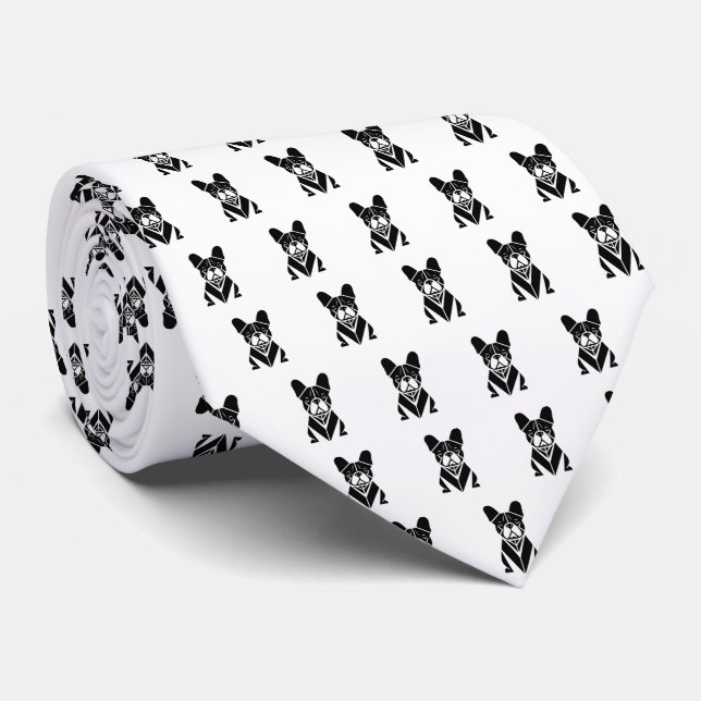 French Bulldog minimalism Tie (Rolled)