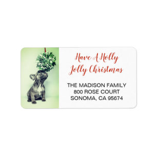 French Bulldog & Mistletoe Return Address Label