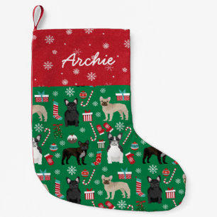 French Bulldog Mixed dog name Small Christmas Stocking