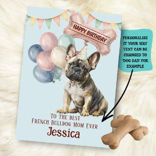 French BullDog Mom/Dad Birthday Card