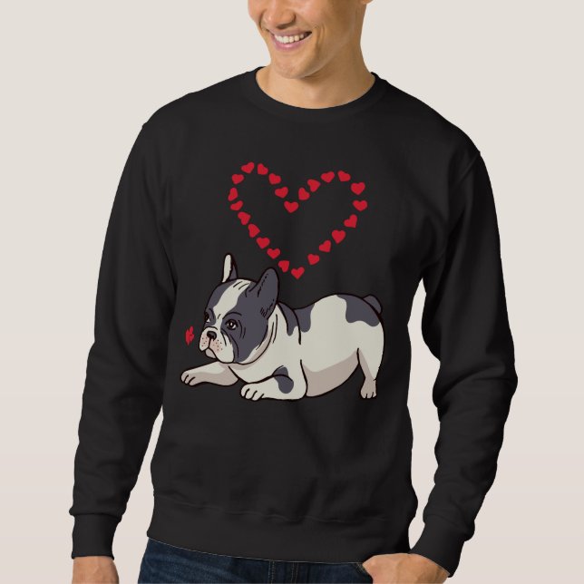 French Bulldog Mom Frenchie Love Dog Heart Sweatshirt (Front)