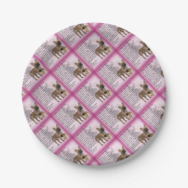 French Bulldog  Mom Poem Paper Plates (Front)