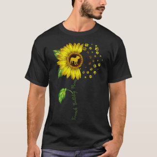 French Bulldog Mom Sunflower French Bulldog Lover T-Shirt