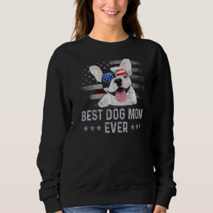 French Bulldog Mom Vintage American Flag Patriotic Sweatshirt