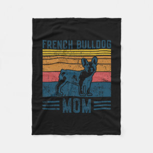 French Bulldog Mom - Vintage French Bulldog Mom Fleece Blanket