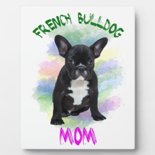 French Bulldog Mom Water Color Oil Painting Art Plaque