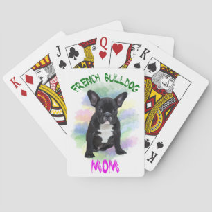 French Bulldog Mom Water Color Oil Painting Art Poker Cards