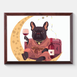French Bulldog Mom Wine Night Award Plaque