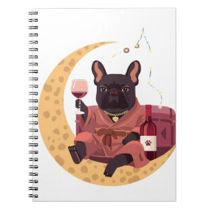 French Bulldog Mom Wine Night Notebook