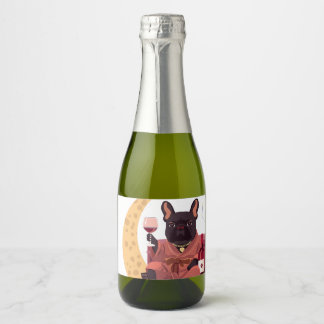 French Bulldog Mom Wine Night Sparkling Wine Label