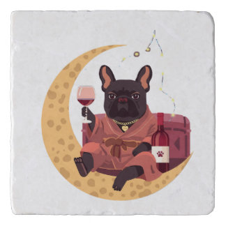 French Bulldog Mom Wine Night Trivet