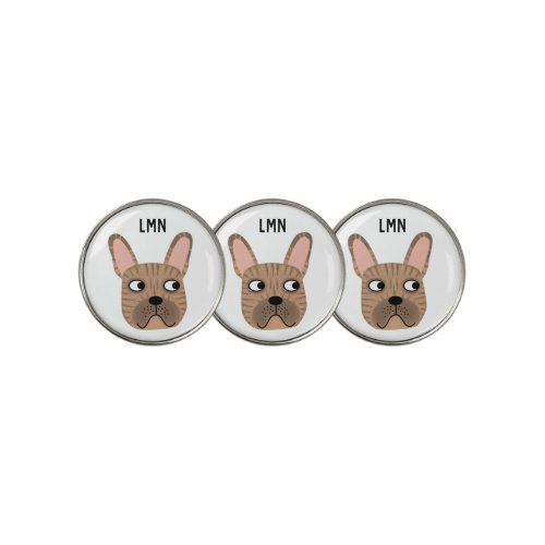 French Bulldog Monogram Golf Ball Marker