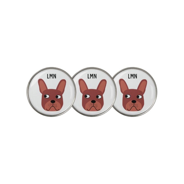 French Bulldog Monogram Golf Ball Marker (3 Up)