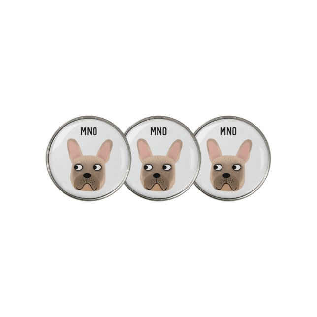 French Bulldog Monogram Golf Ball Marker (3 Up)