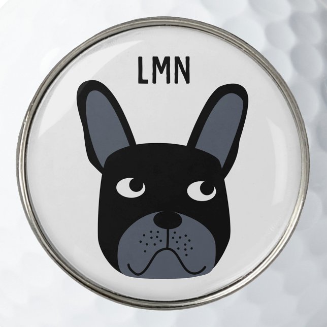 French Bulldog Monogram Golf Ball Marker (Fun French Bulldog dog personalized monogram initials golf ball marker)