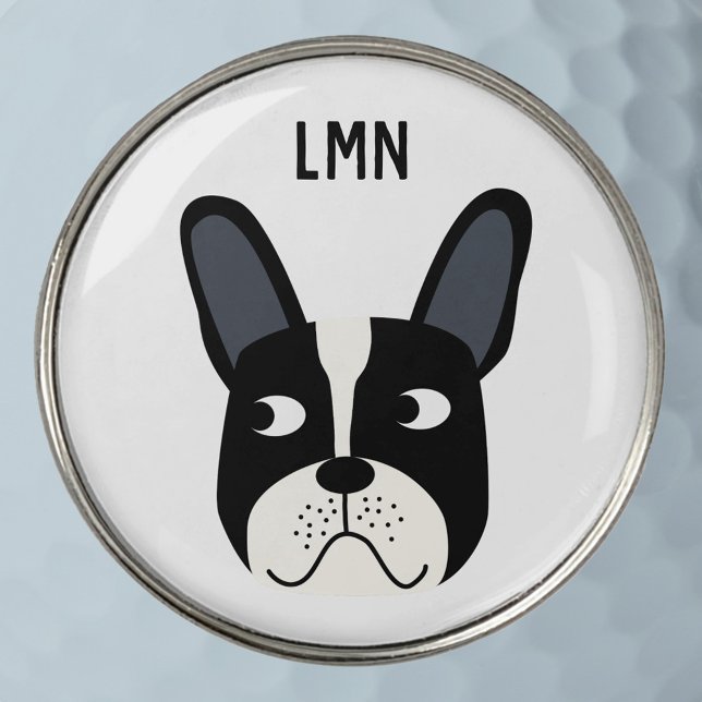 French Bulldog Monogram Golf Ball Marker (French Bulldog personalized monogram initial dog design golf marker)