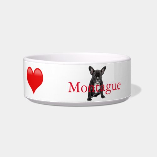 French Bulldog Monogram I Love my Dog Cute Trendy Bowl