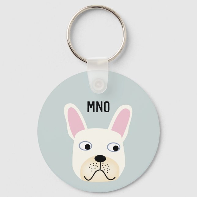 French Bulldog Monogram Keychain (Front)