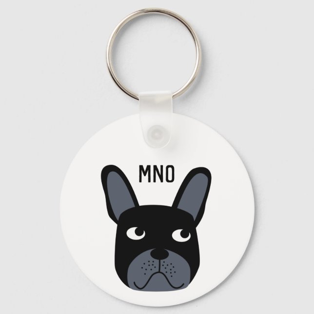 French Bulldog Monogram Keychain (Front)