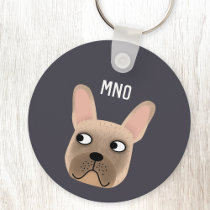 French Bulldog Monogram Keychain