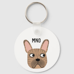 French Bulldog Monogram Keychain