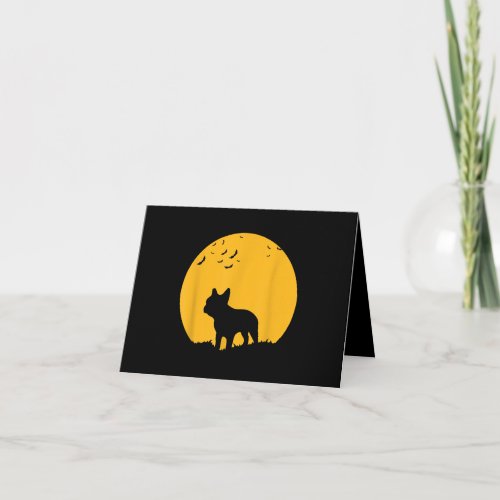 French Bulldog Moon  Halloween Inspired Design Card