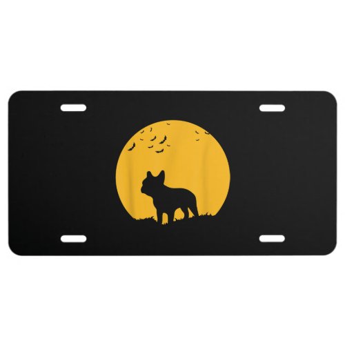 french bulldog moon  halloween inspired design license plate